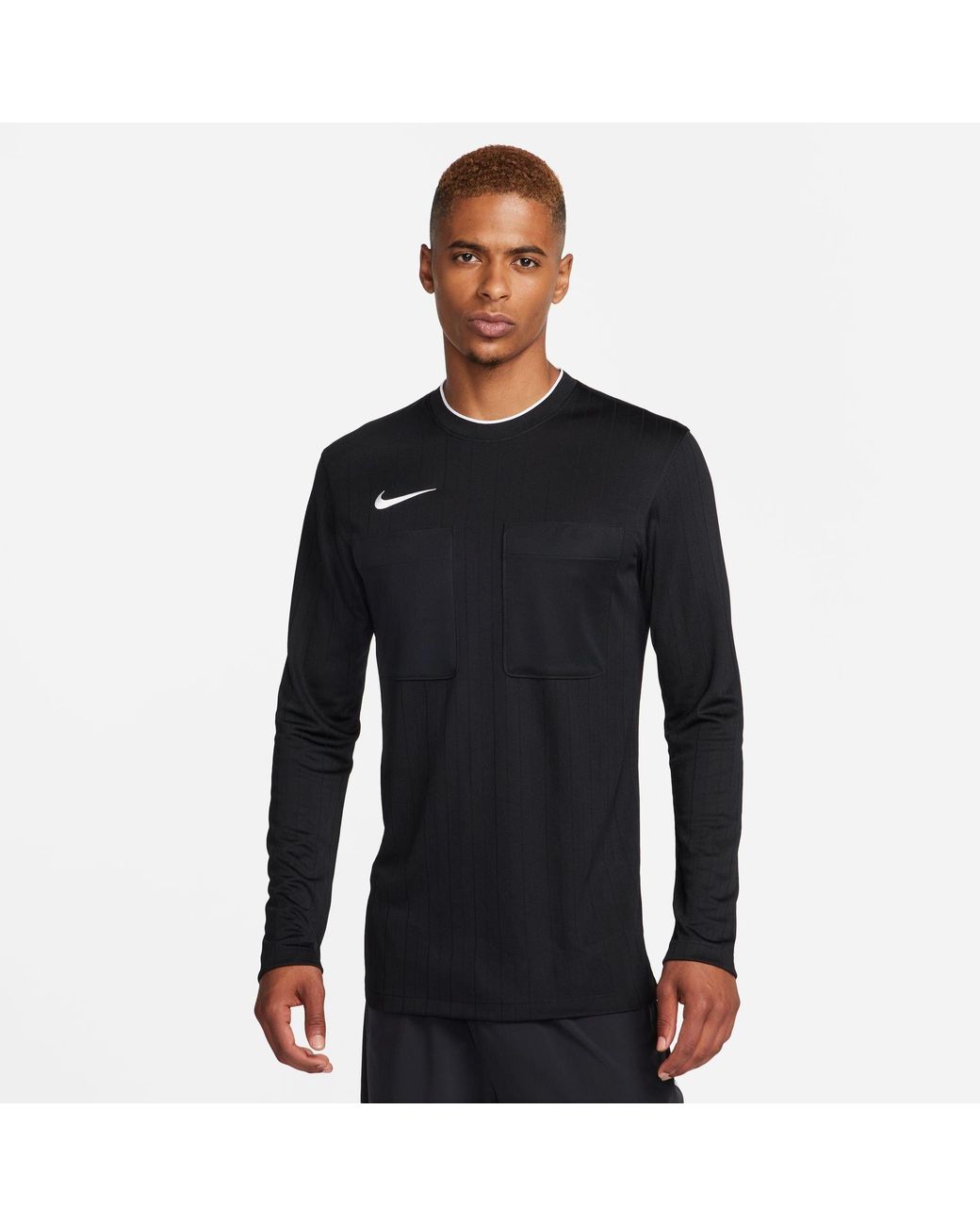 Nike Black Long-Sleeve Dri-Fit Crew-Neck Referee Shirt for men