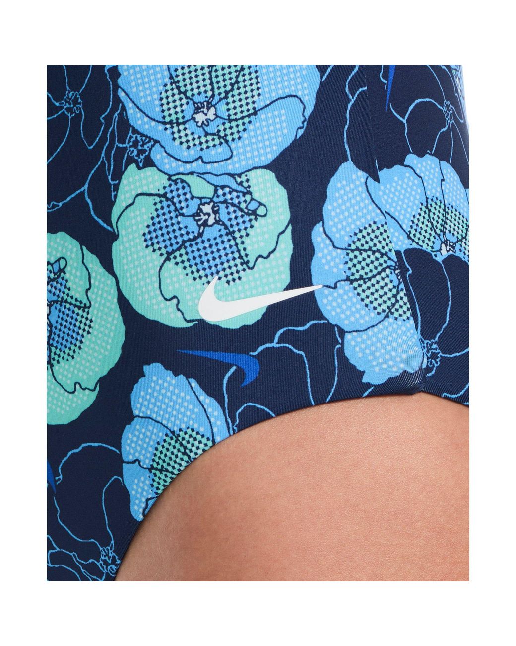 Nike Blue Poppy Floral V-Neck One Piece