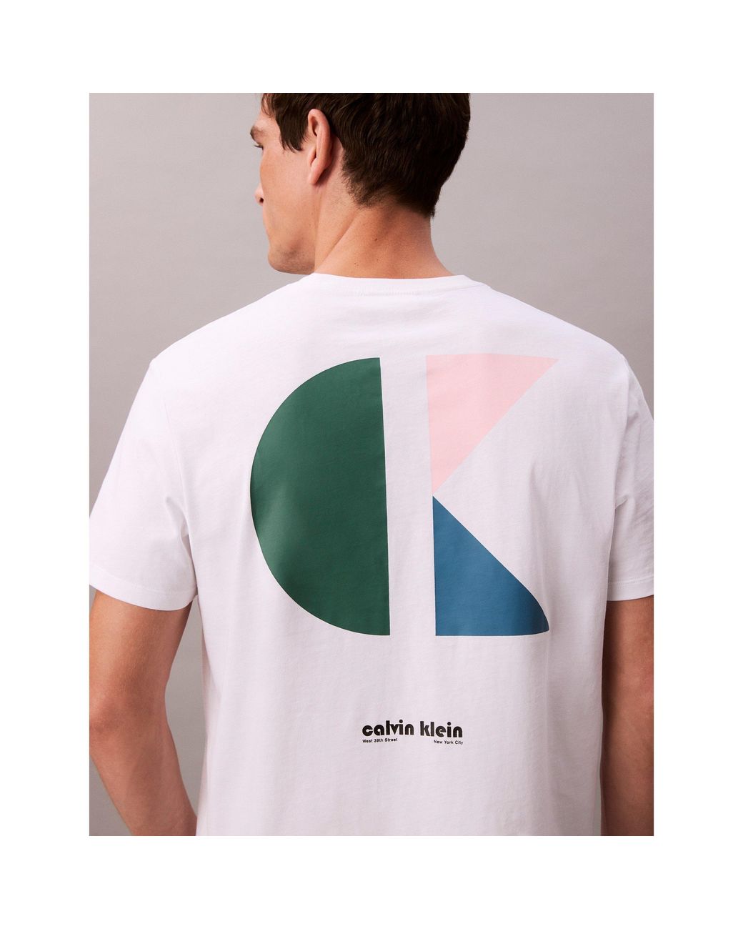 Calvin Klein White Graphic Logo T-Shirt for men