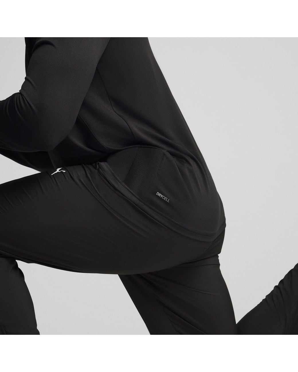 PUMA Black Tad Qz Long Sleeve Performance Gym Top for men