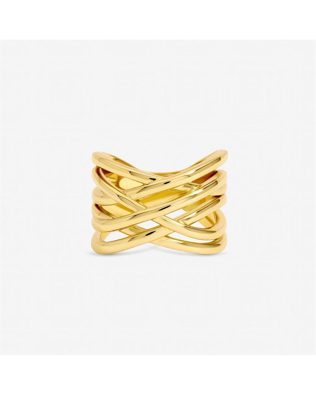 Jon Richard Yellow Plated Polished Cross Over Ring
