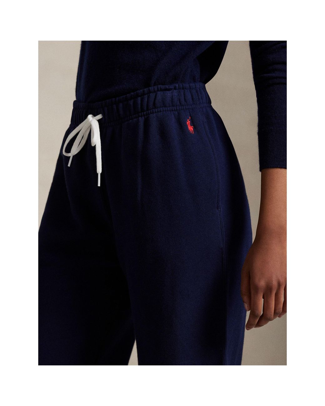 Polo Ralph Lauren Blue Wide Leg Open Hem Fleece Jogging Bottoms