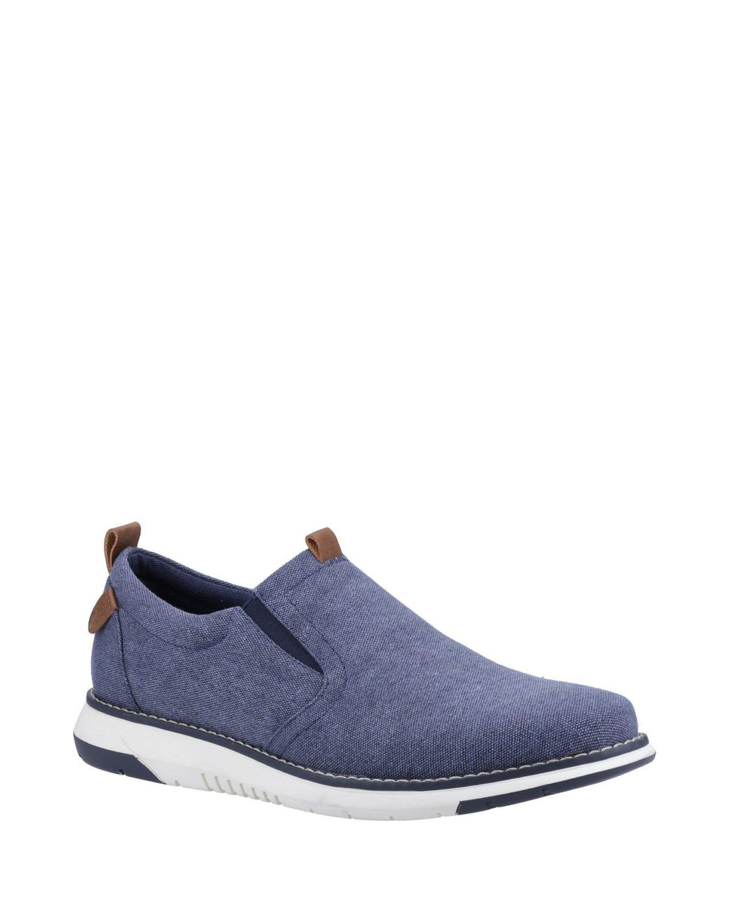 Hush Puppies Blue Benny Canvas Slip-On Low-Top Trainers for men