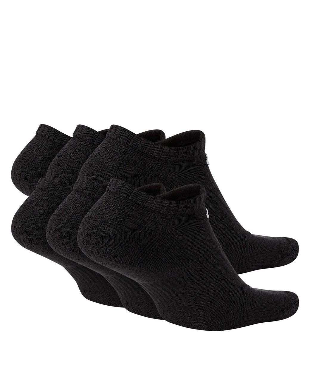 Nike Black 6 Pack No Show Trainer Socks for men