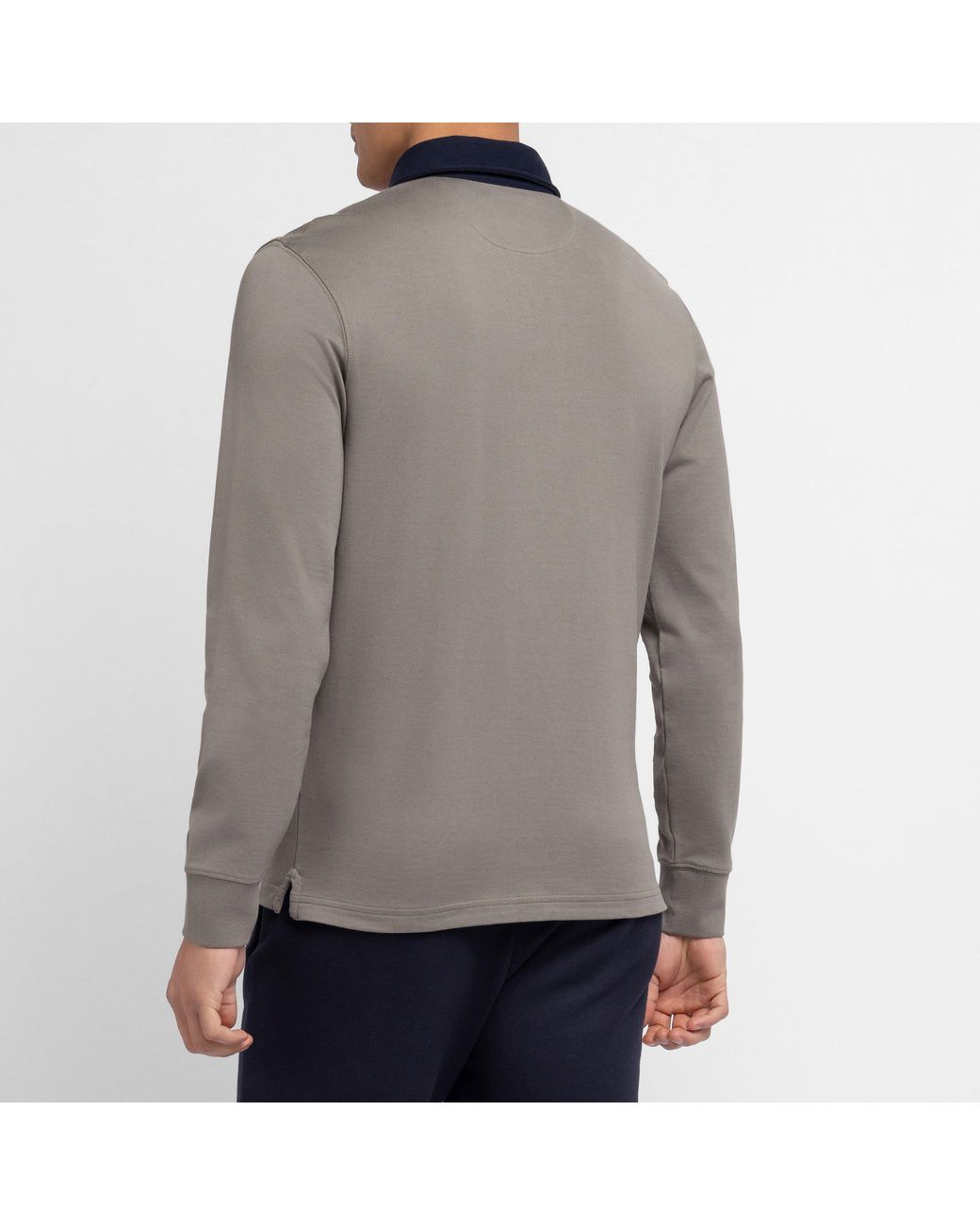 Eden Park Gray Dark Long-Sleeved Rugby Shirt for men