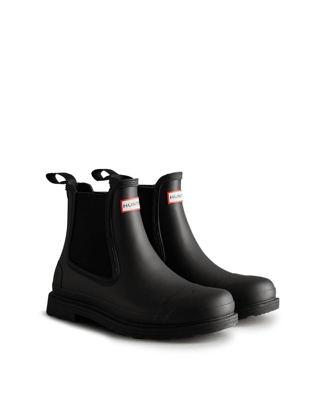 Hunter Black Commando Chelsea Boots for men