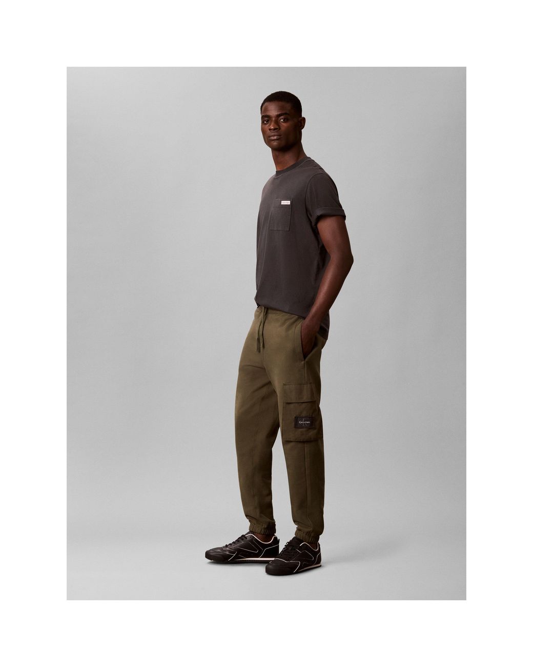 Calvin Klein Brown Badge Cotton Joggers for men