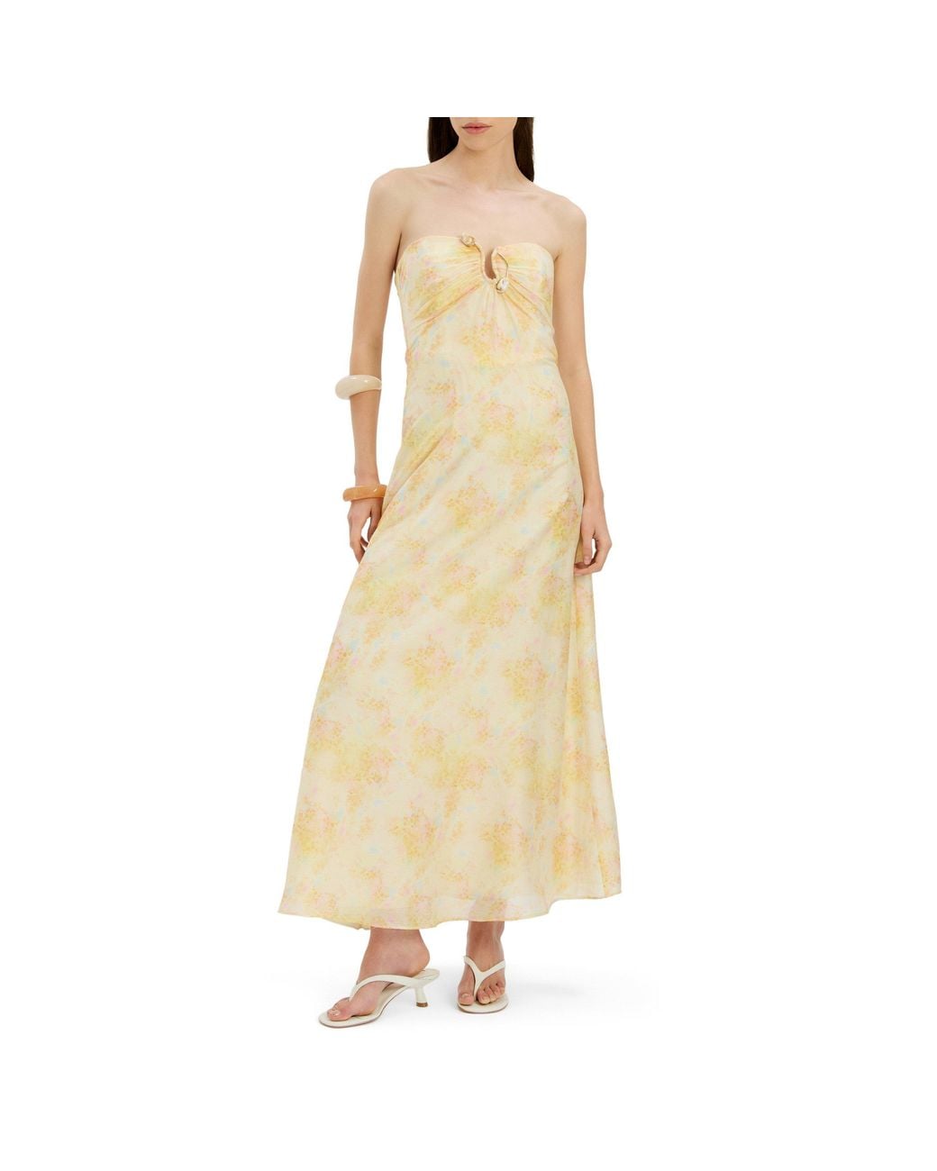 Bardot Metallic Amina Strapless Maxi Dress
