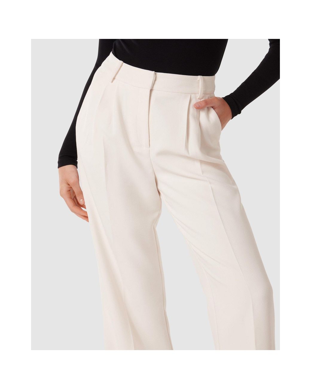 Forever New White Tessa Straight Leg Pants