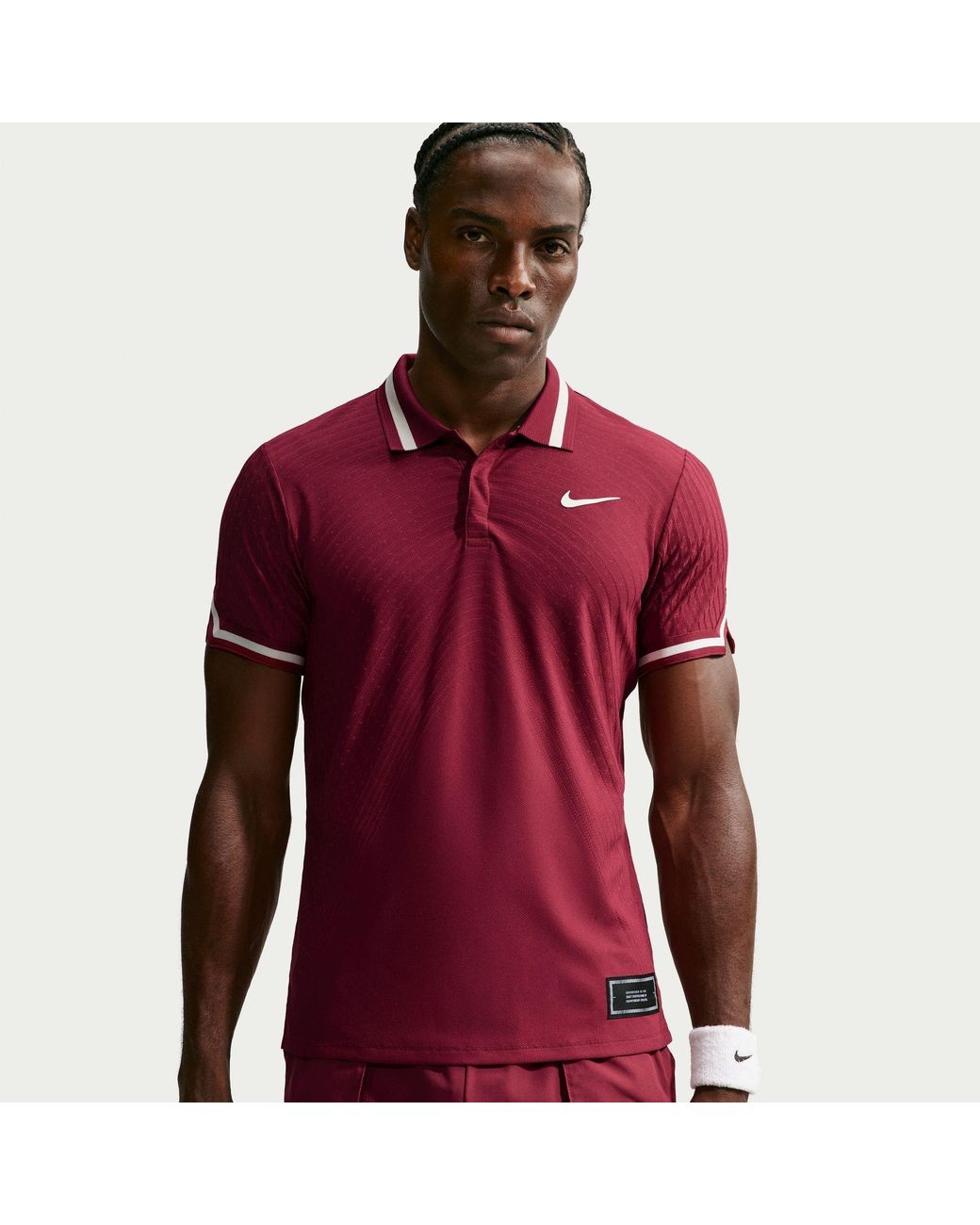 Nike Red Court Slam Aero-Fit Tennis Polo for men