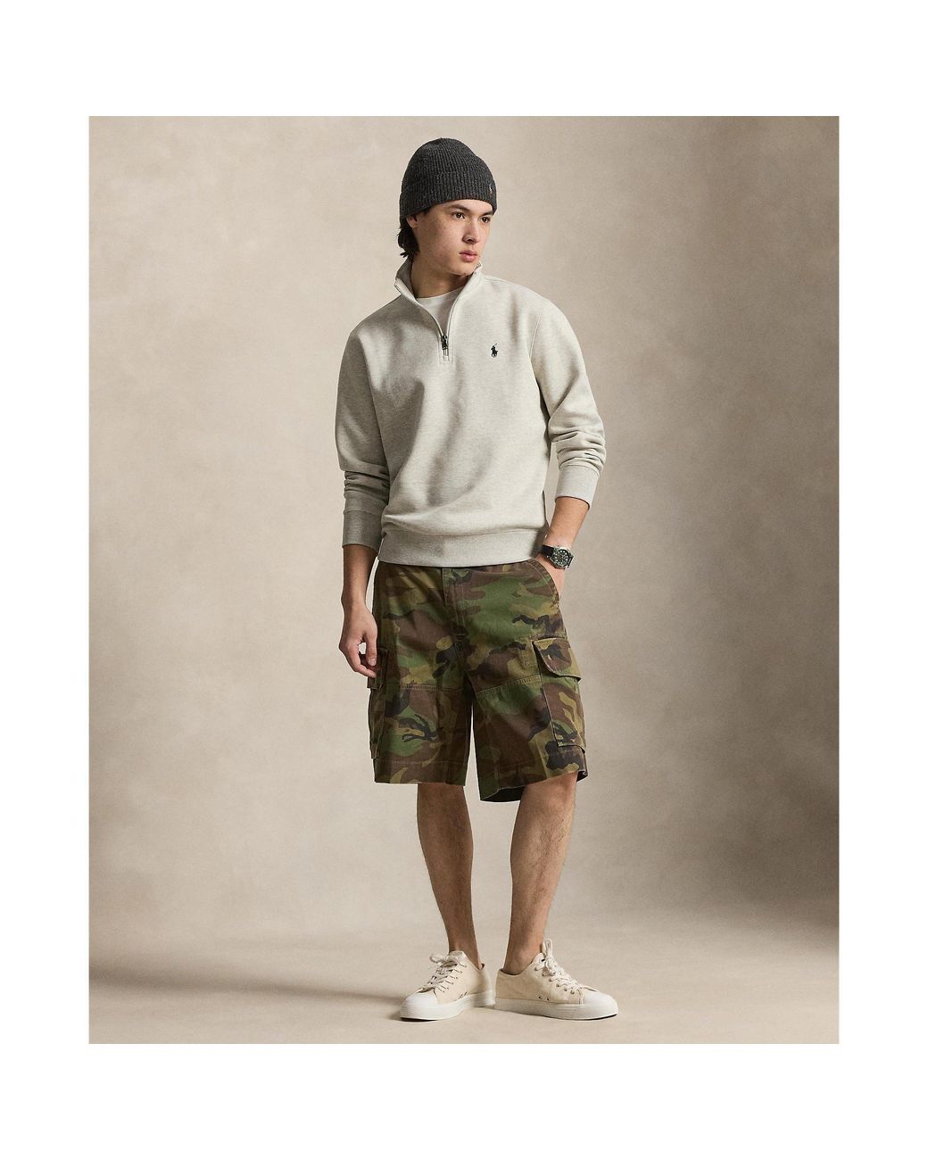 Polo Ralph Lauren Gray Tech 1/4 Zip Fleece for men