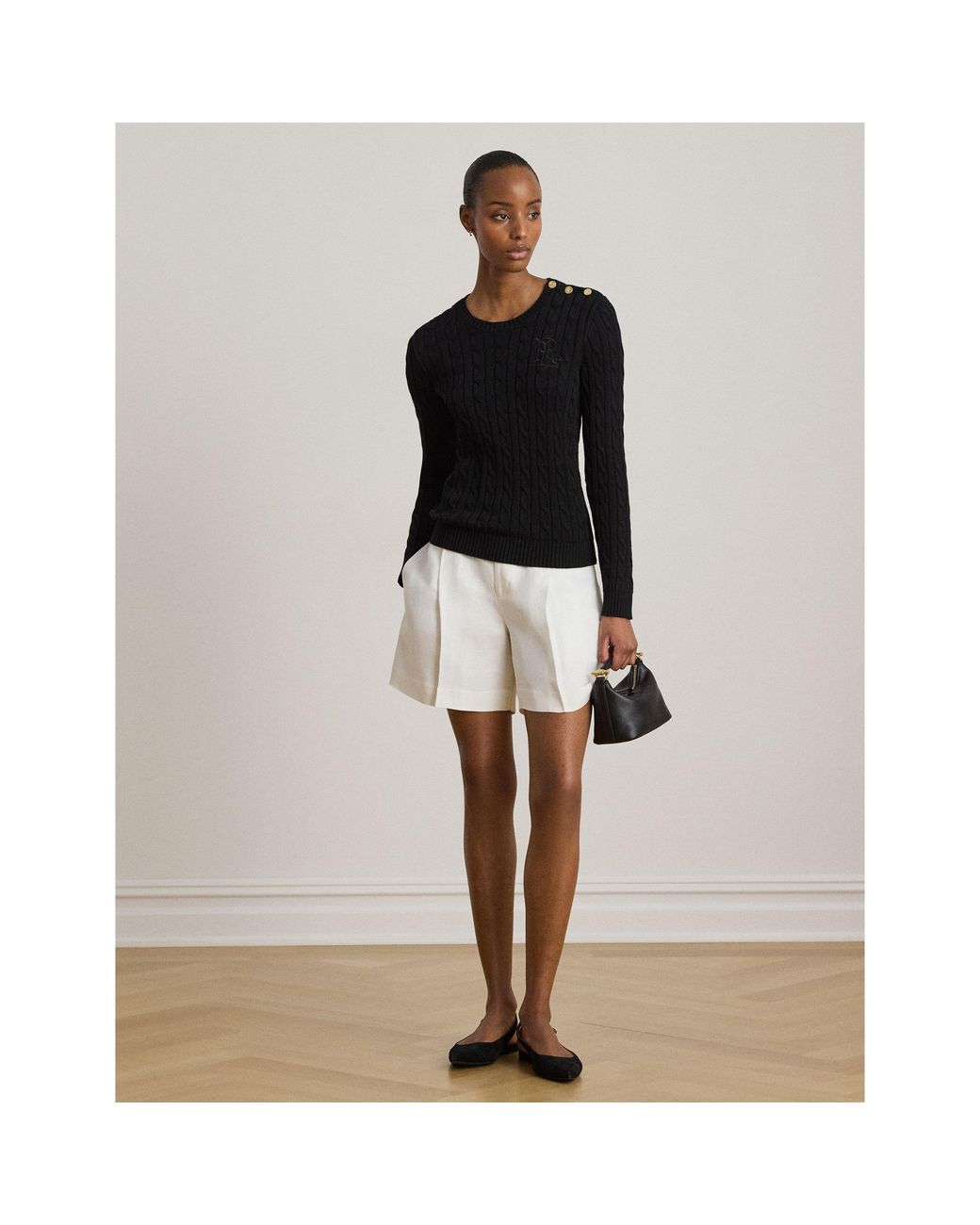 Ralph Lauren Black Cable Knit Jumper