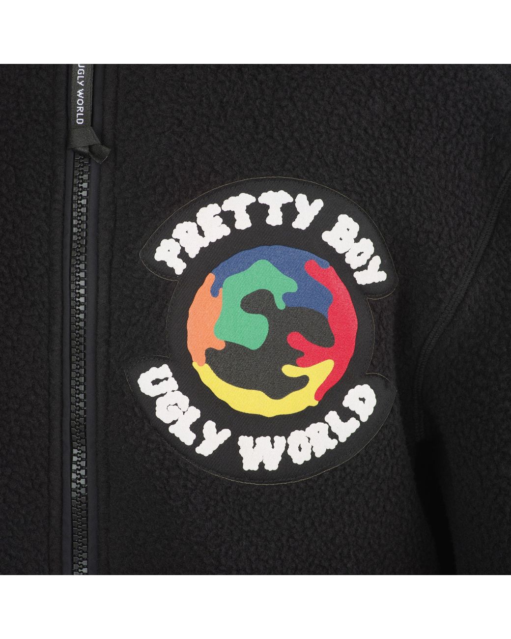PRETTY BOY UGLY WORLD Black Textured Sherpa Jacket for men