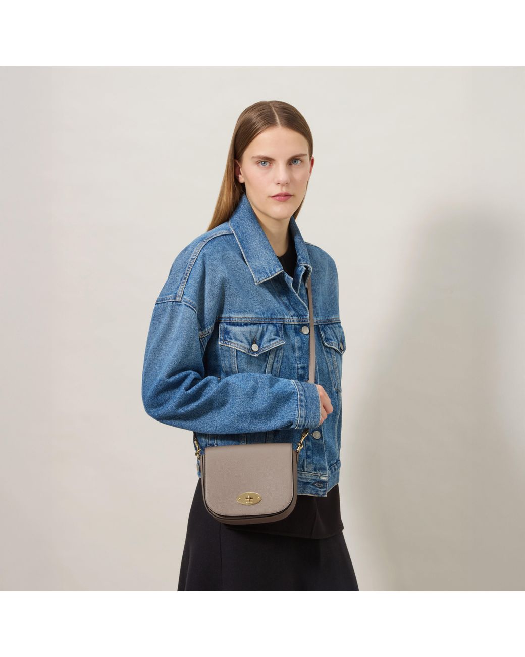 Mulberry Gray Small Darley Satchel Small Classic Grain