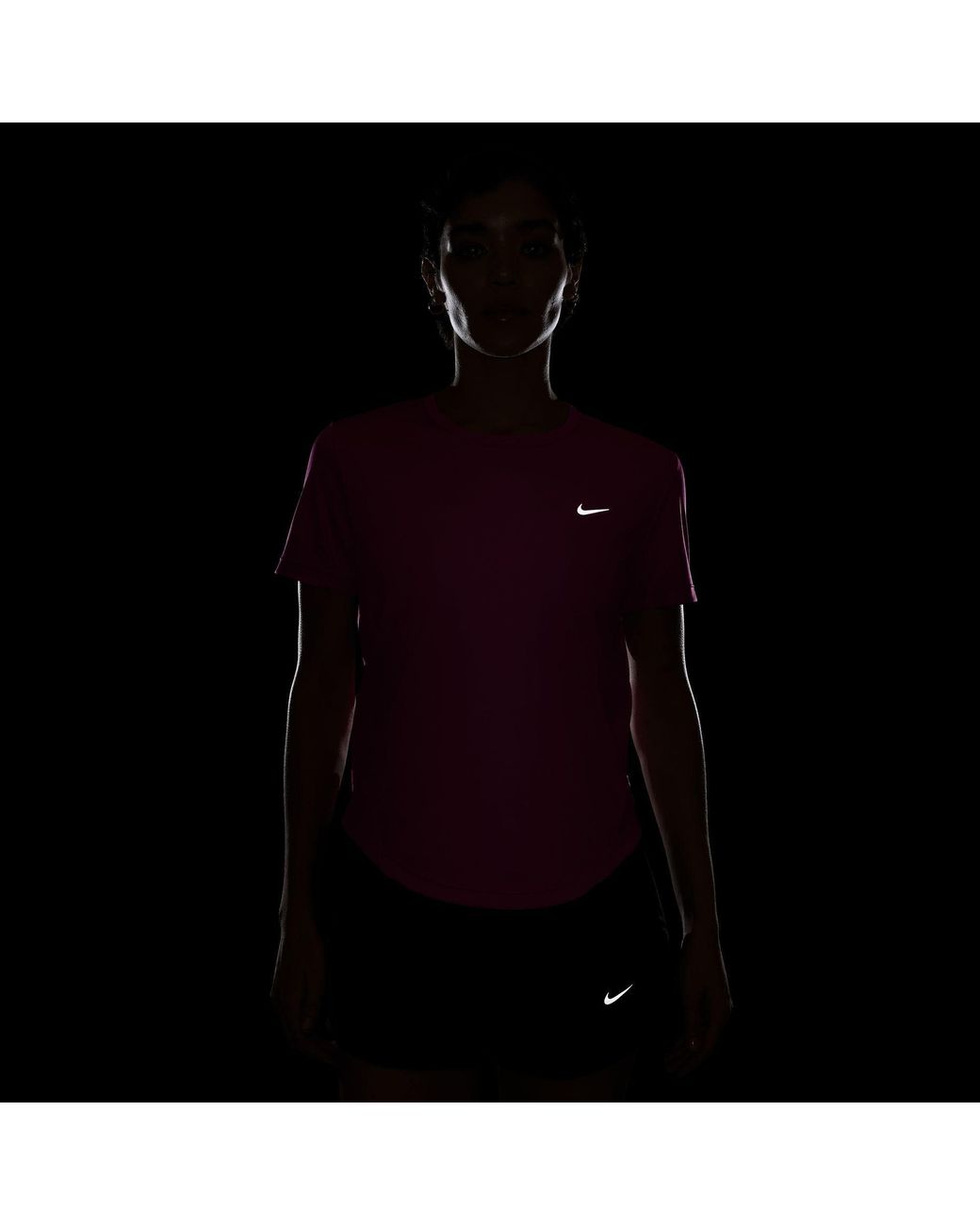Nike Pink Tempo Dri-Fit Short-Sleeve Running Top