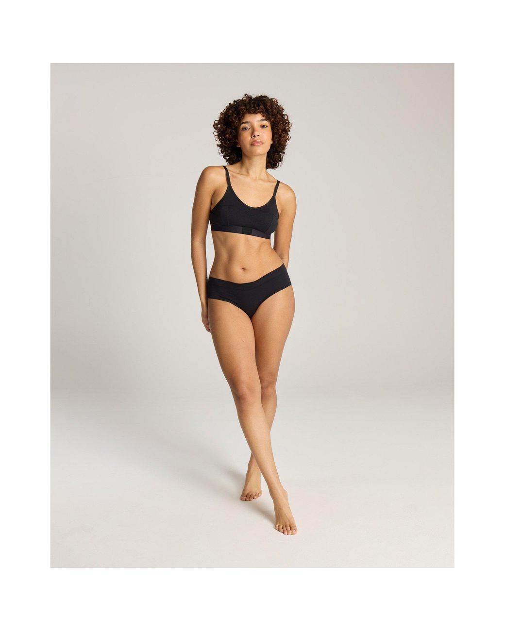 Nudea Black Cotton Modal Contour Scoop Bralette