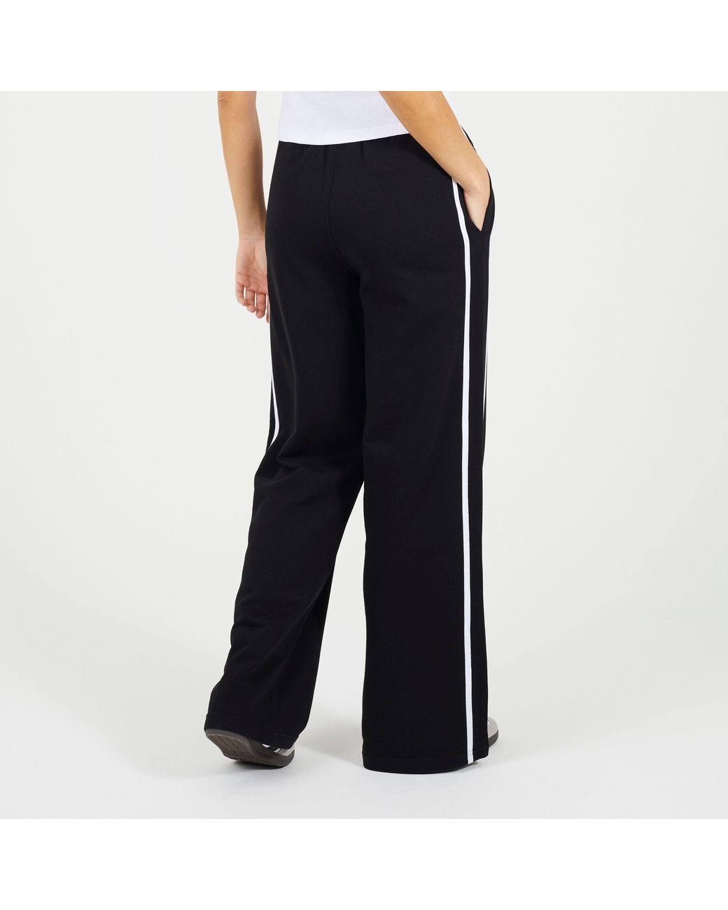 Brave Soul Black Bs Wide Leg Jogger With Side Stripe Detail