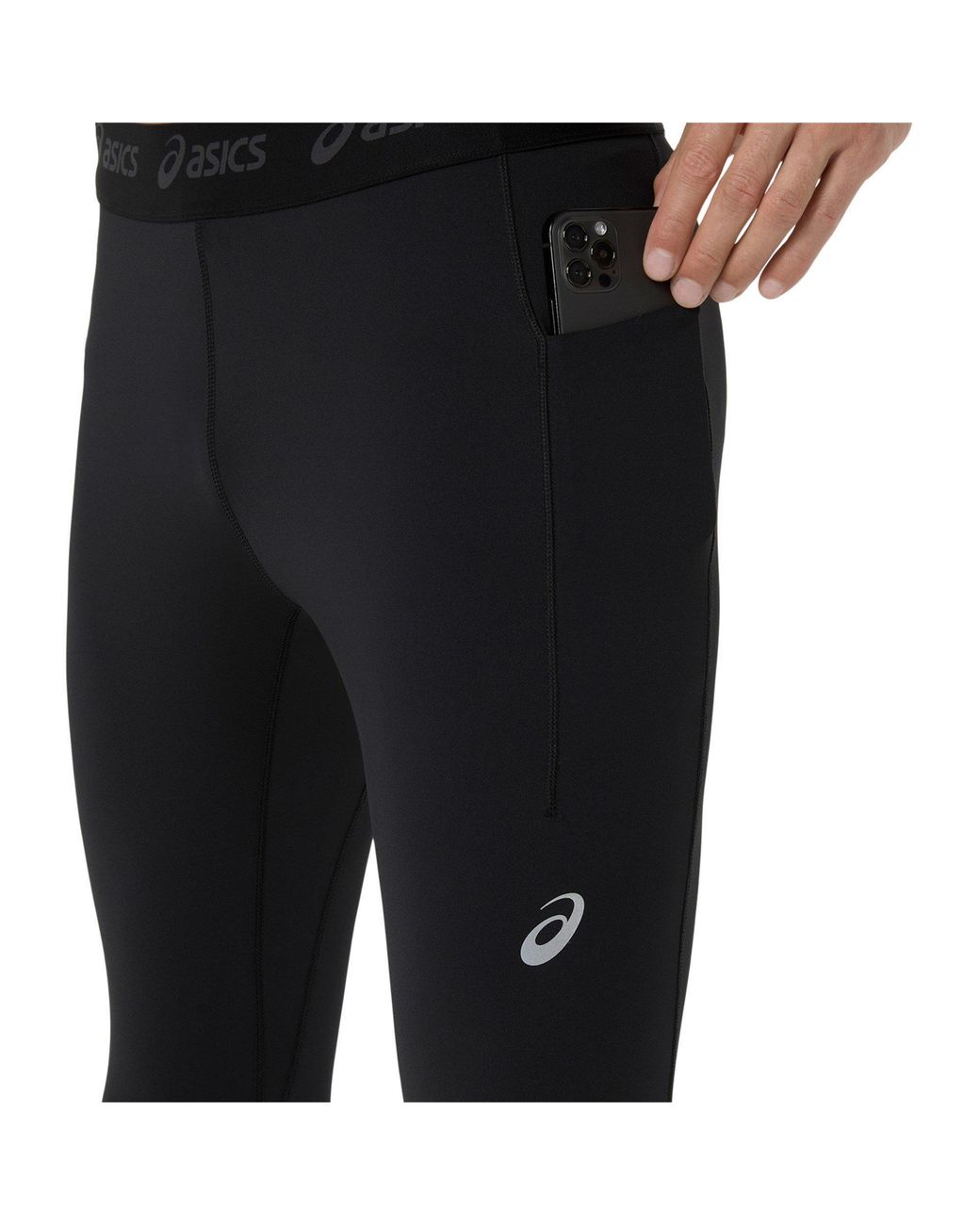 Asics Black Road Performance Running Tights for men