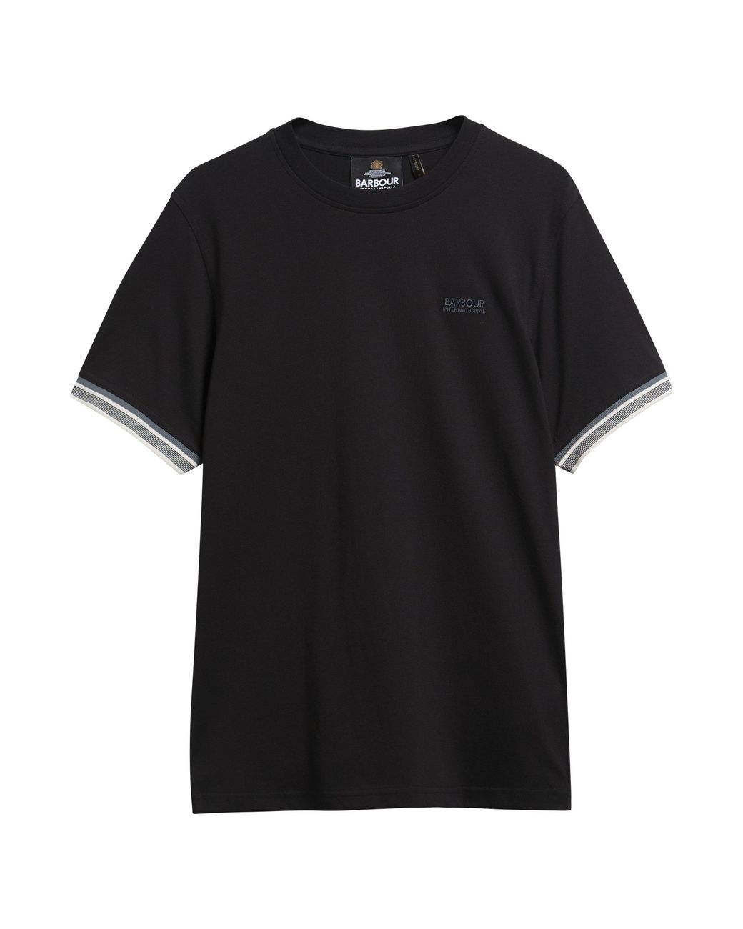 Barbour Black Newport Tipped Cotton Short-Sleeve Crew-Neck T-Shirt for men