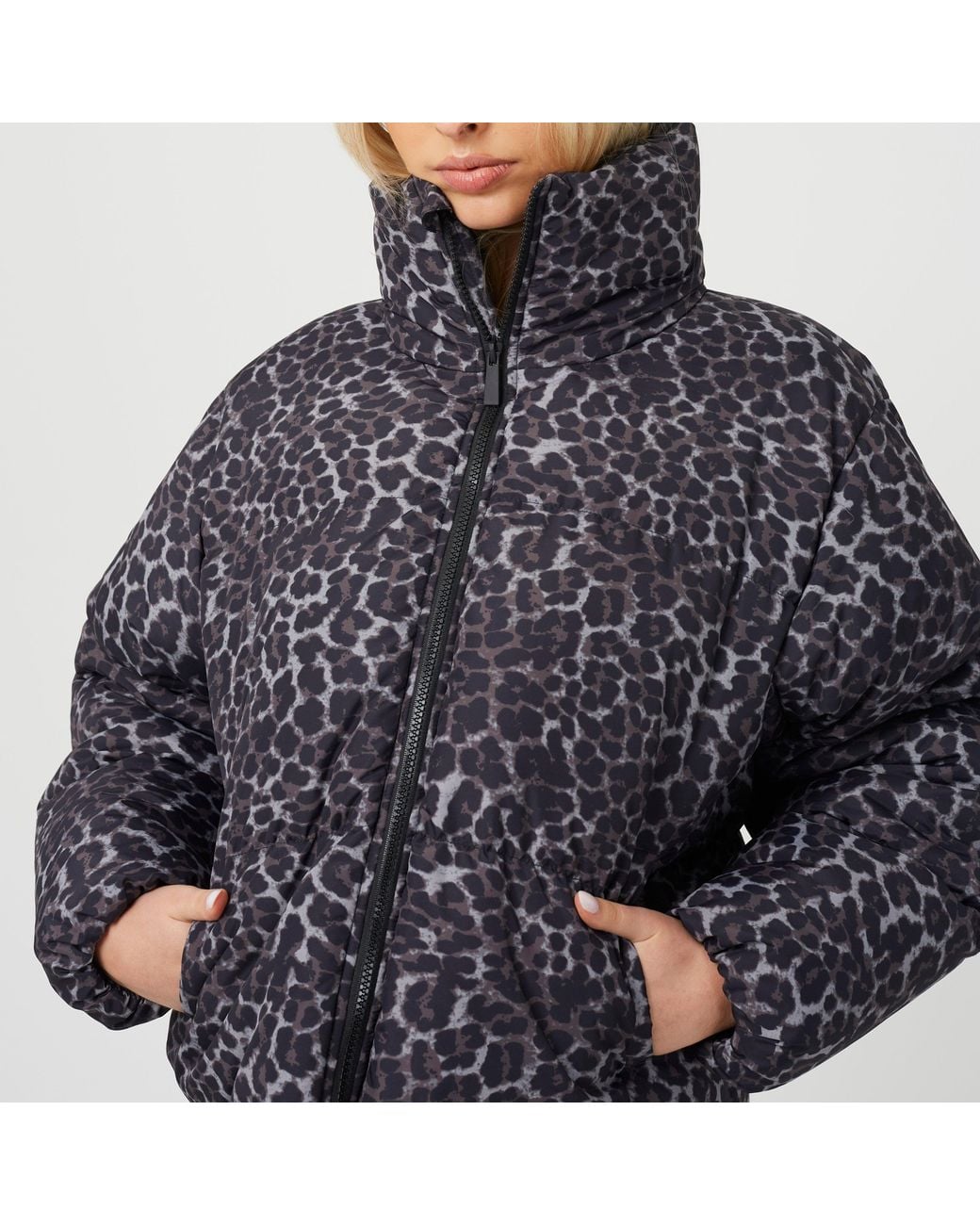 Brave Soul Blue Ladies Rambling Print Puffer Jacket