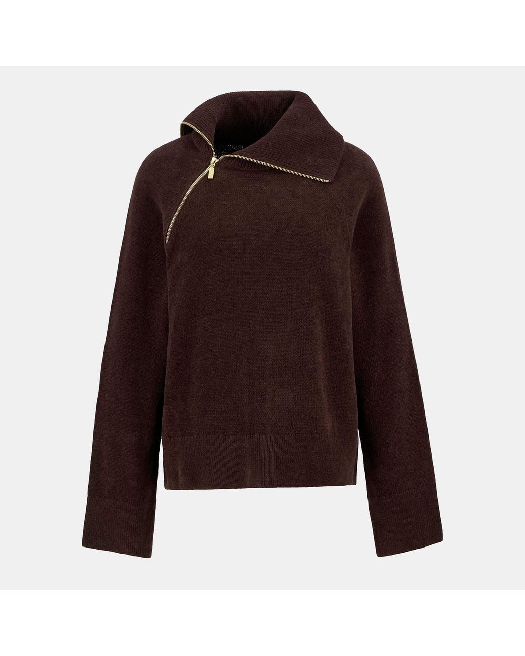 Barbour Brown Saskia Funnel-Neck Jumper