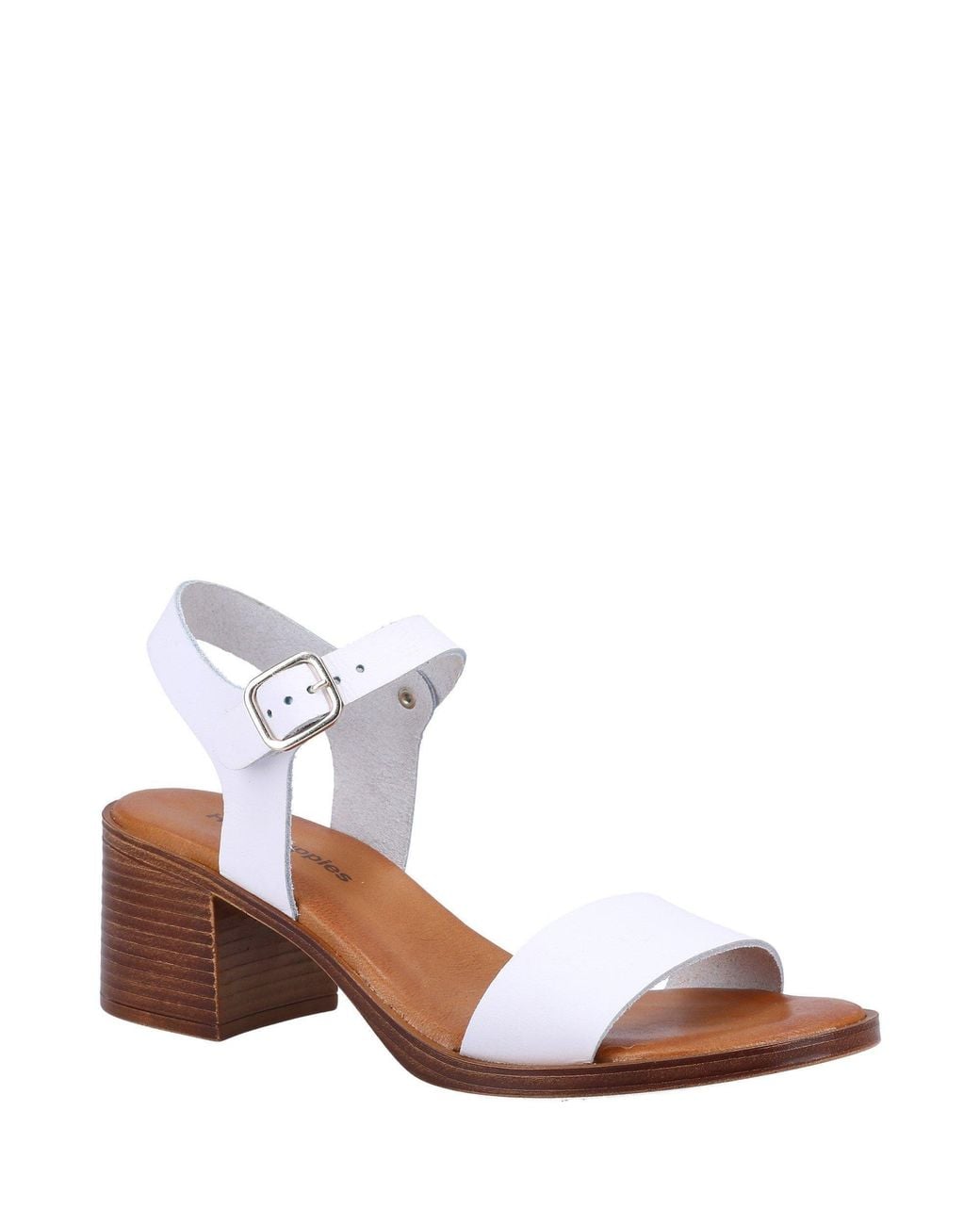 Hush Puppies White Gabby Leather Heeled Sandals