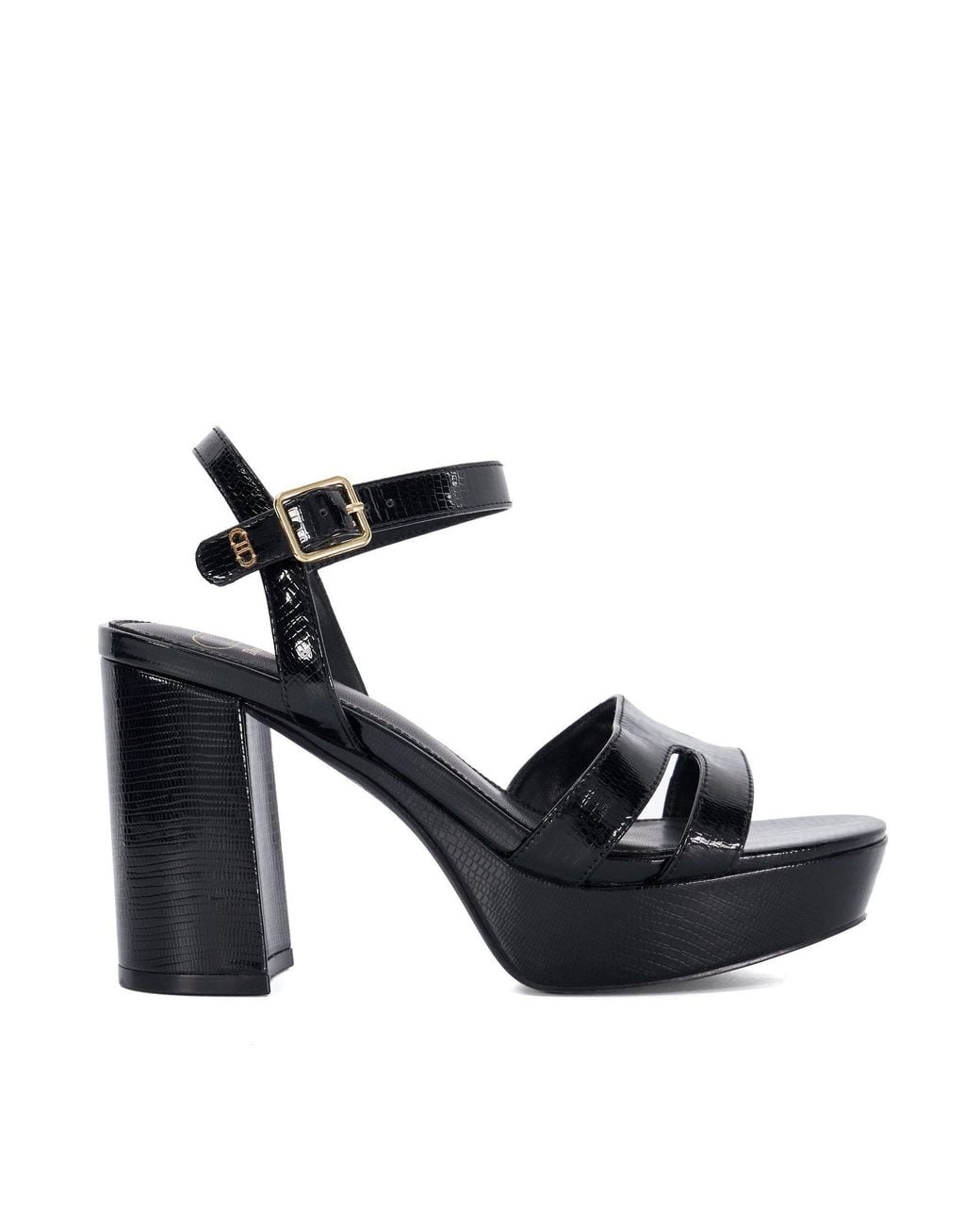 Dune Black Marri Flatform Sandal