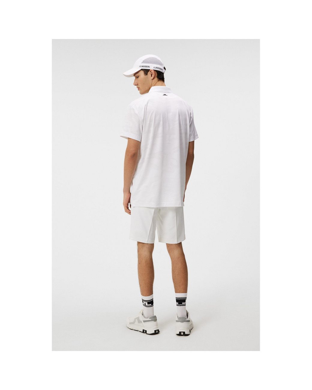 J.Lindeberg White Short-Sleeve Performance Polo Shirt for men