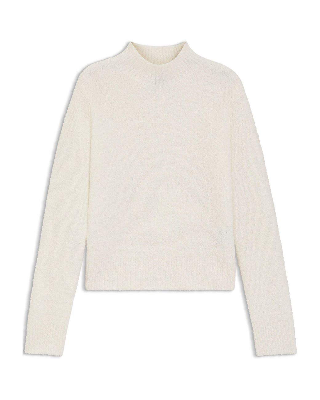 Boss White Knitted Cashmere Blend Sweater