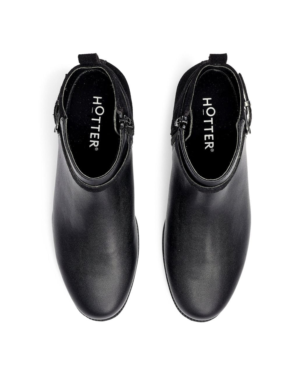 Hotter Black Haydock Ankle Boots Wide Fit