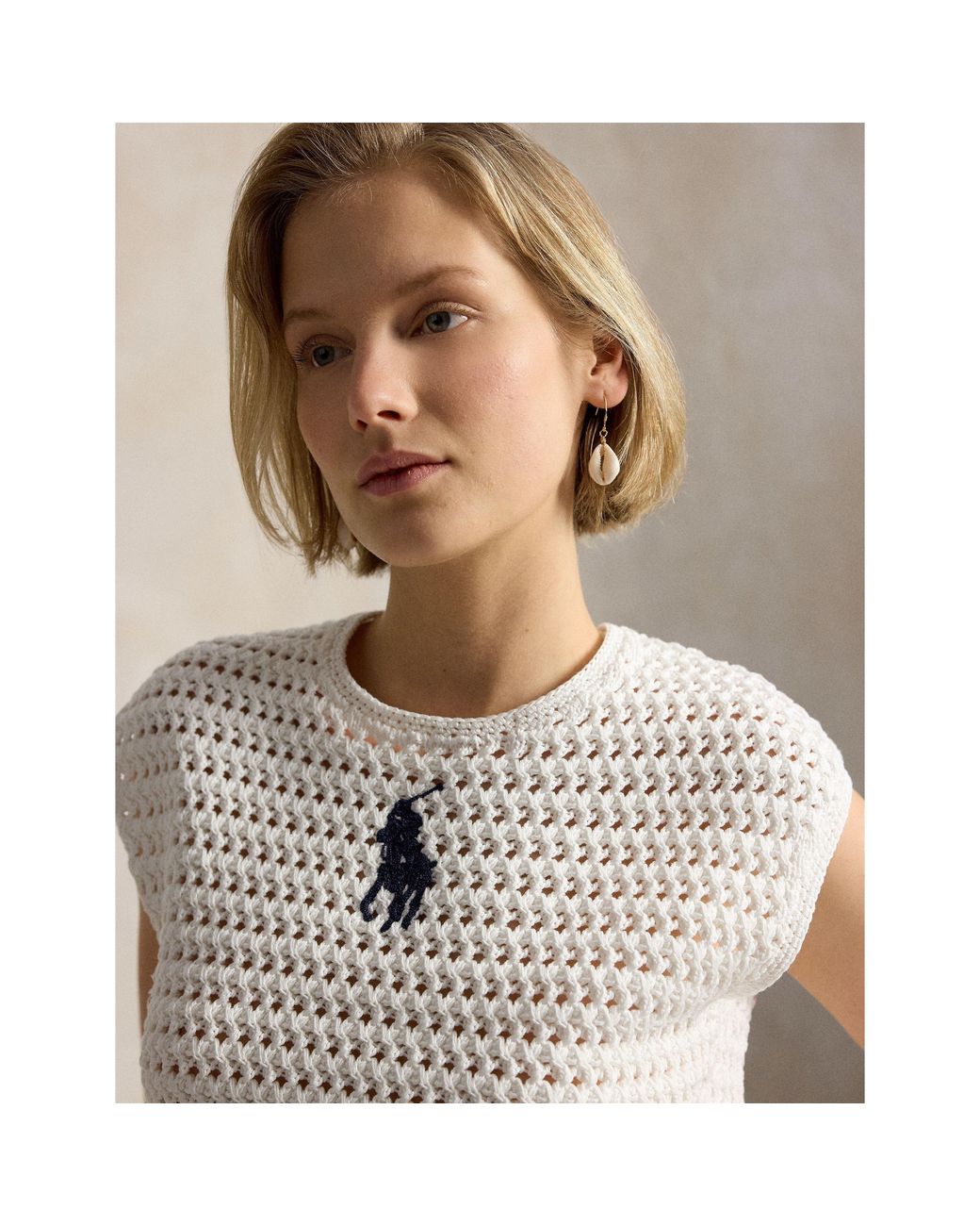 Polo Ralph Lauren White Knitted Sweater Vest