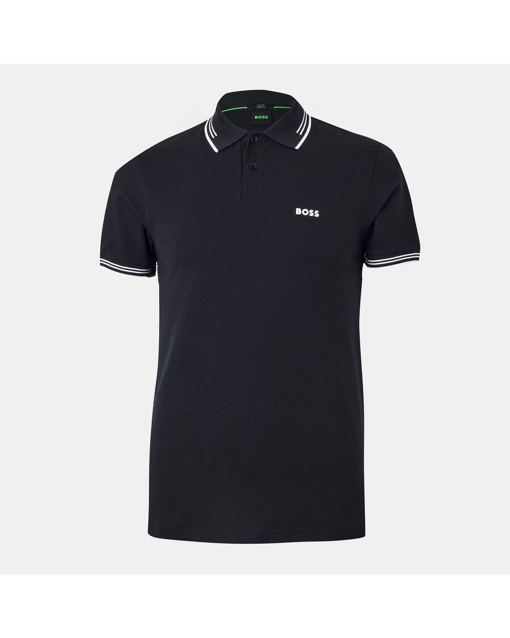 Boss Black Paul Contrast Striped Trim Short Sleeve Polo Shirt for men