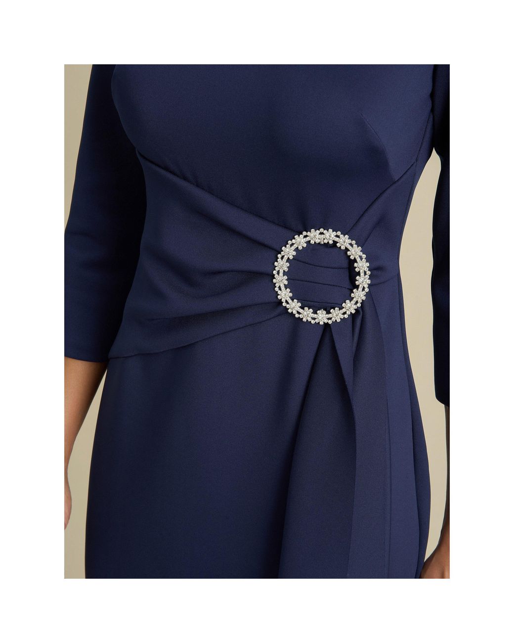 Gina Bacconi Blue Robi Embellished Waist Dress