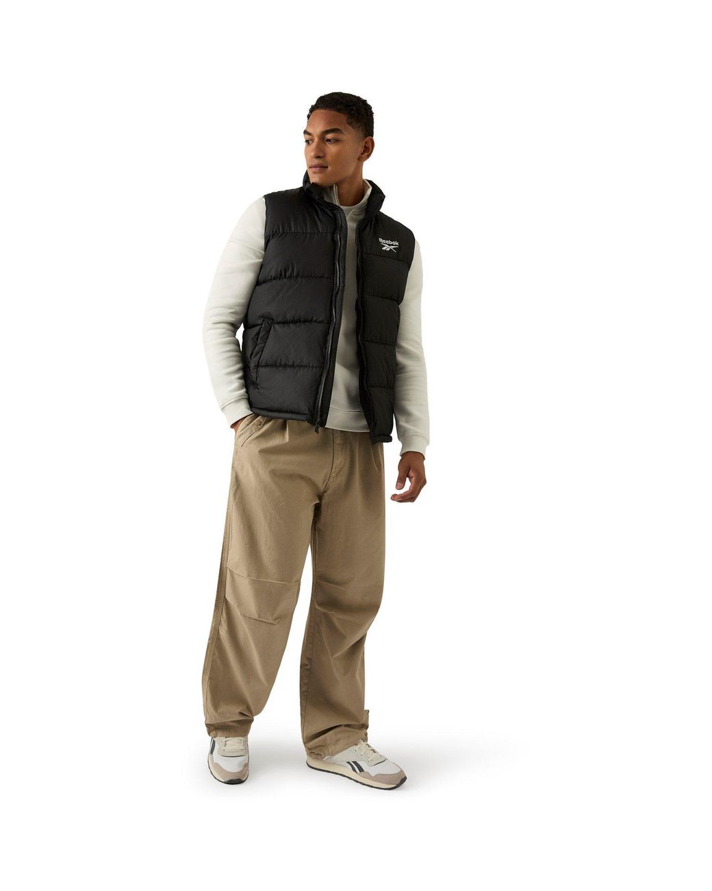 Reebok Black Heavyweight Quilted Puffer Gilet for men