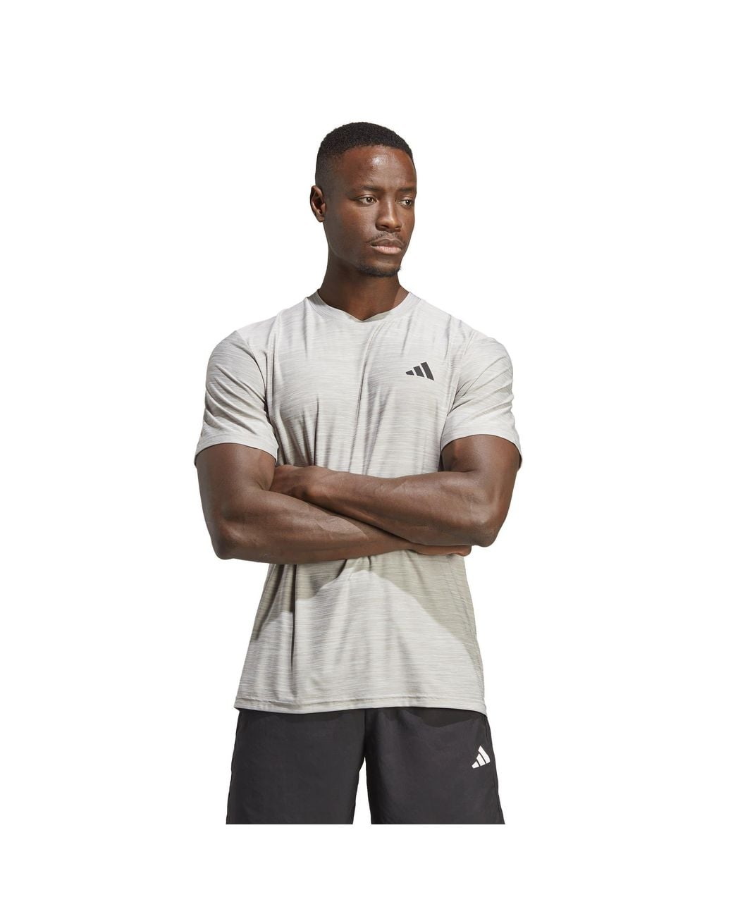Adidas Gray Train Essentials Stretch Training T-Shirt for men