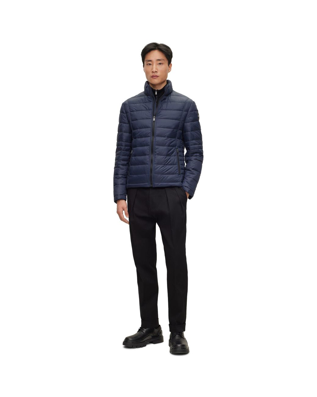 Boss Blue Dampan2 Tailored Structured Formal Coat for men