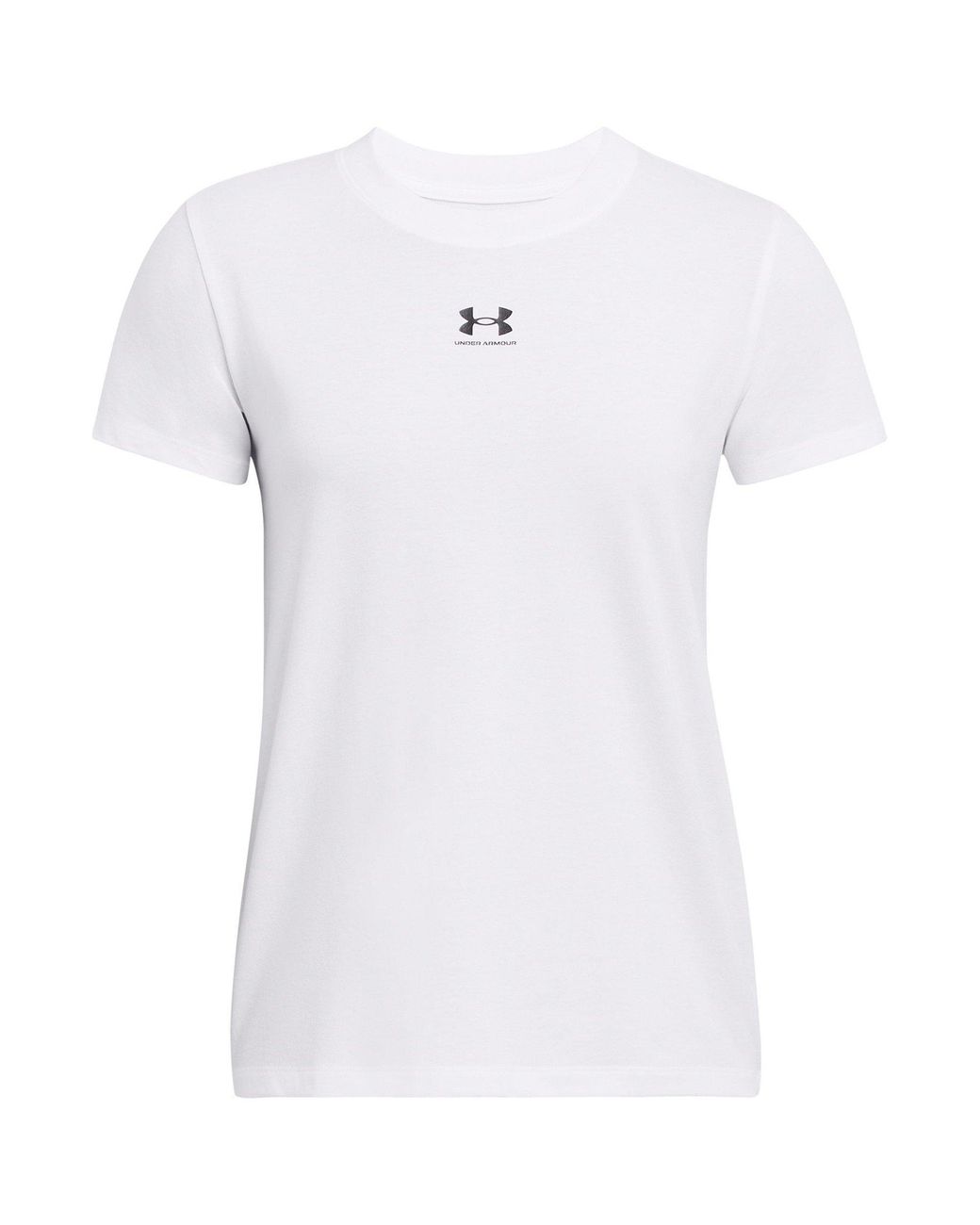 Under Armour White Rival Core Short Sleeve Luxe