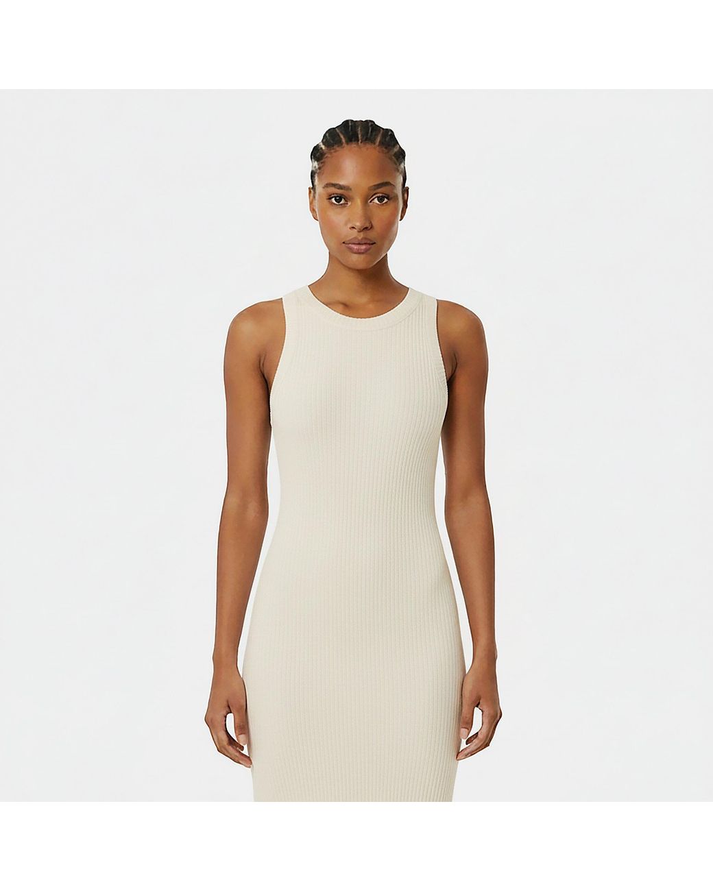 Jack Wills White Knitted Maxi Racer Dress