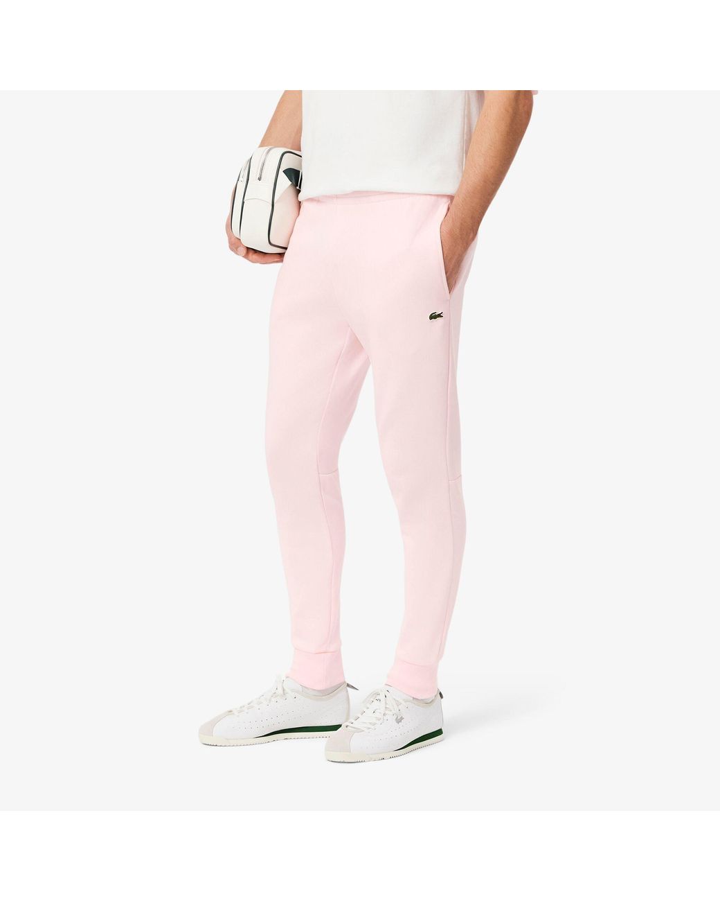 Lacoste Pink Fleece Tracksuit Bottoms for men