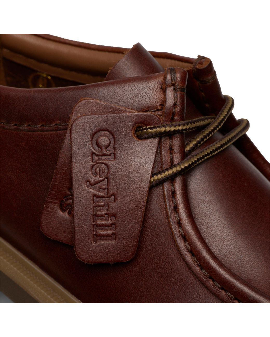 Clarks Brown Cleyhill Seam Leather Moc-Toe Shoes for men