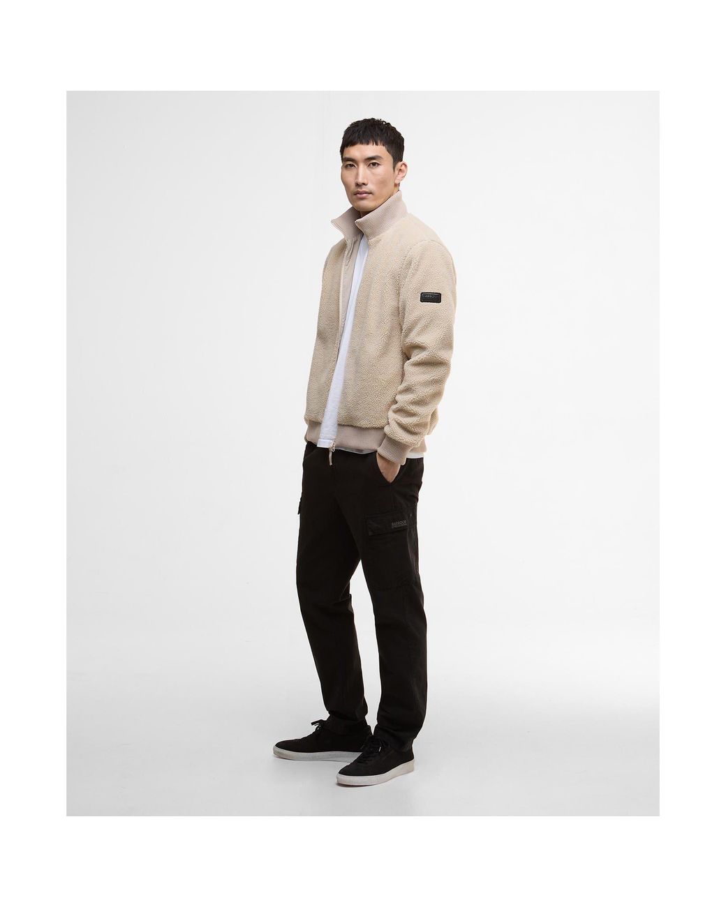 Barbour Natural Dinstone Fleece Long Sleeve Teddy Coat for men