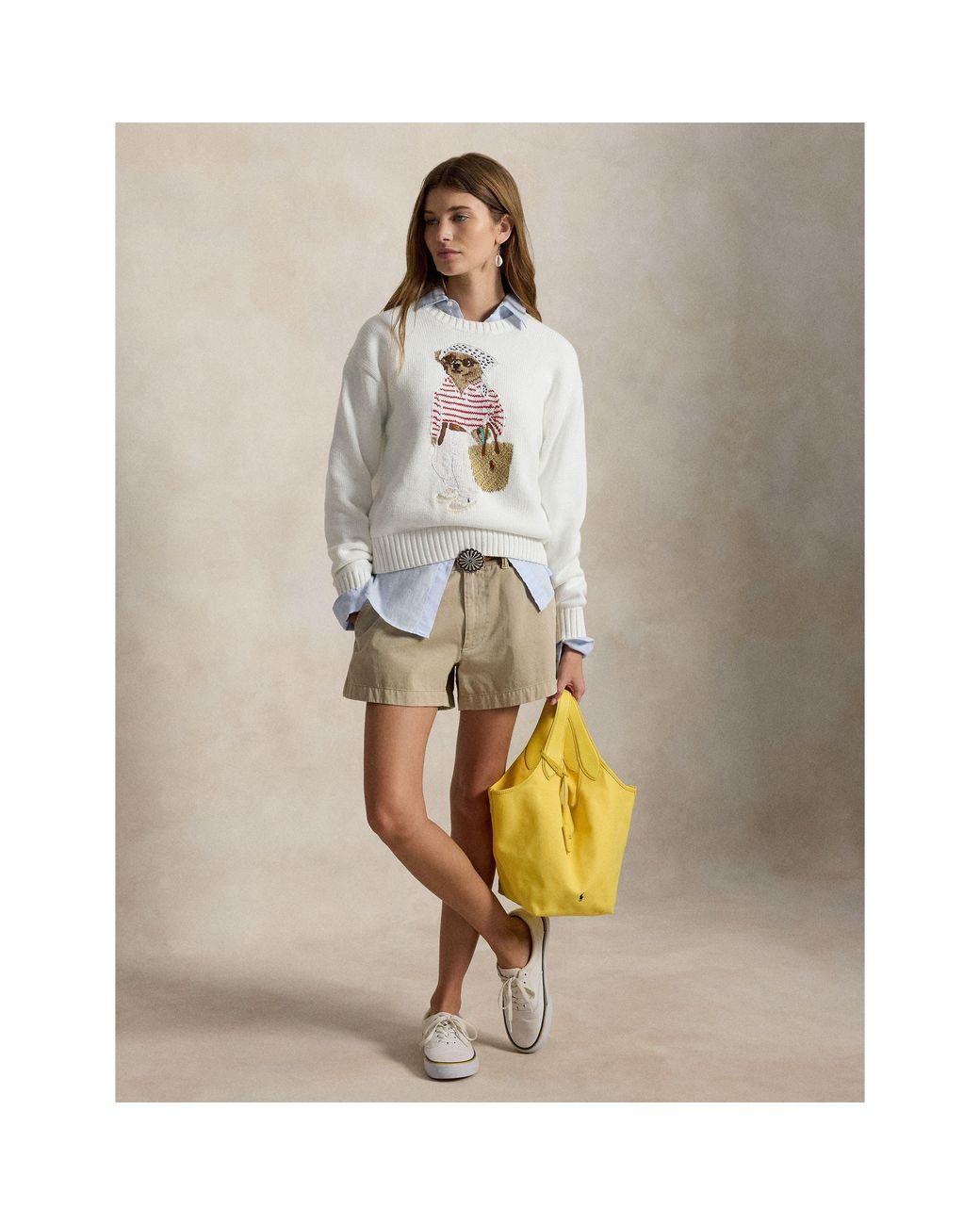 Polo Ralph Lauren White Crew Neck Jumper