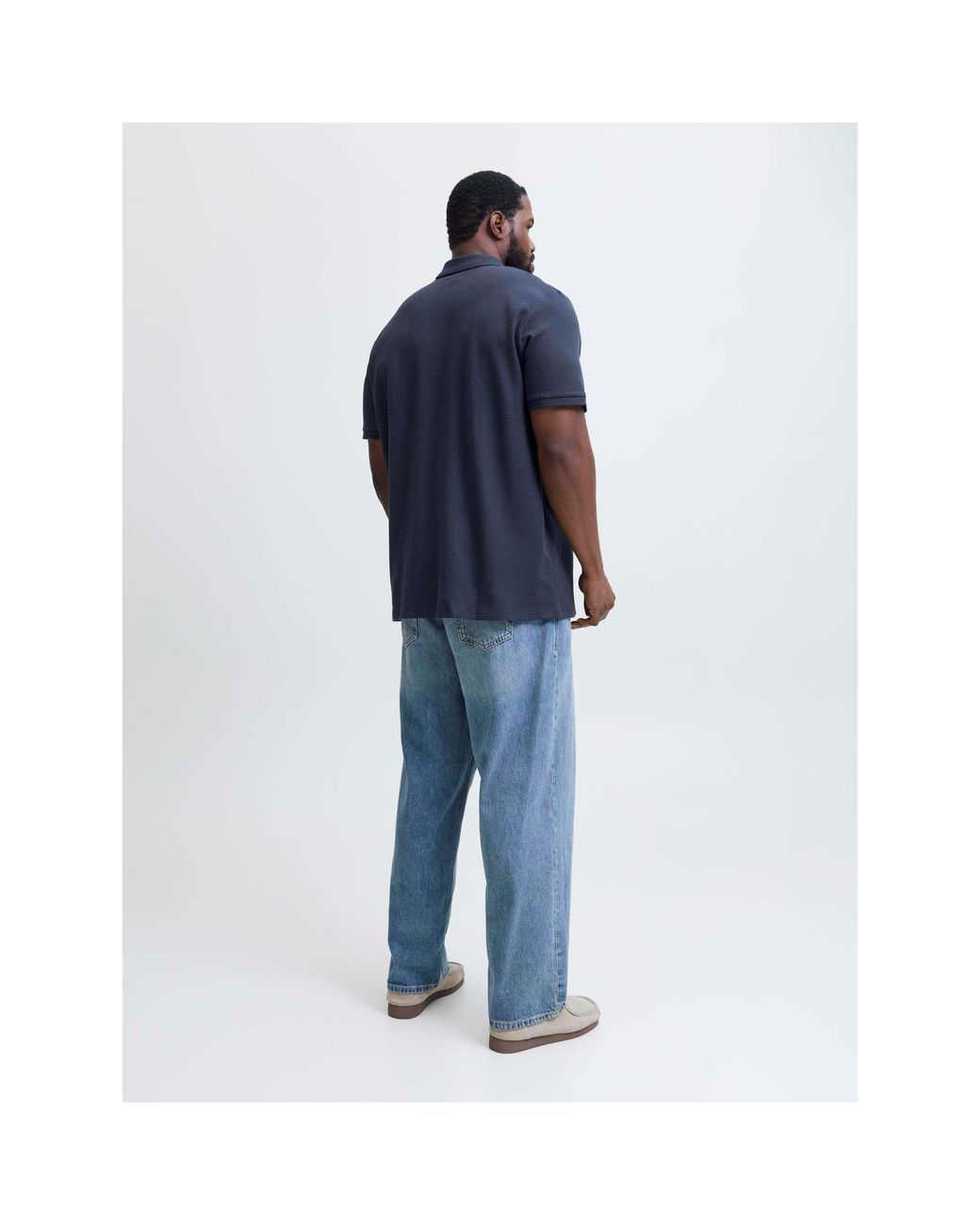 Jack & Jones Blue Austin Zip Polo Plus Size for men