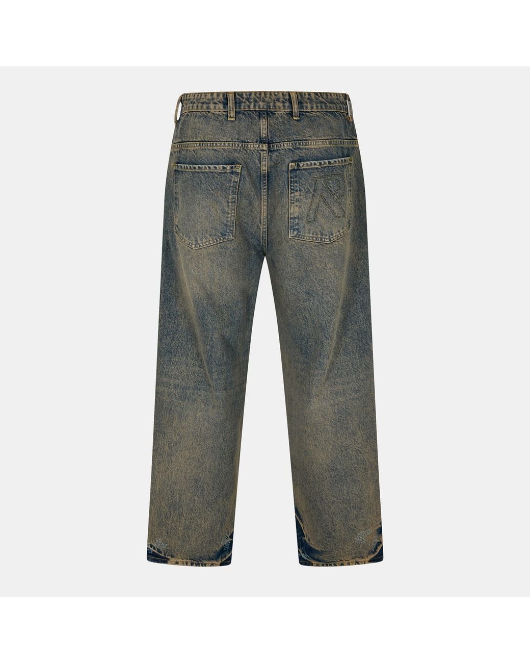 Represent Gray Denim Straight Leg Jeans for men