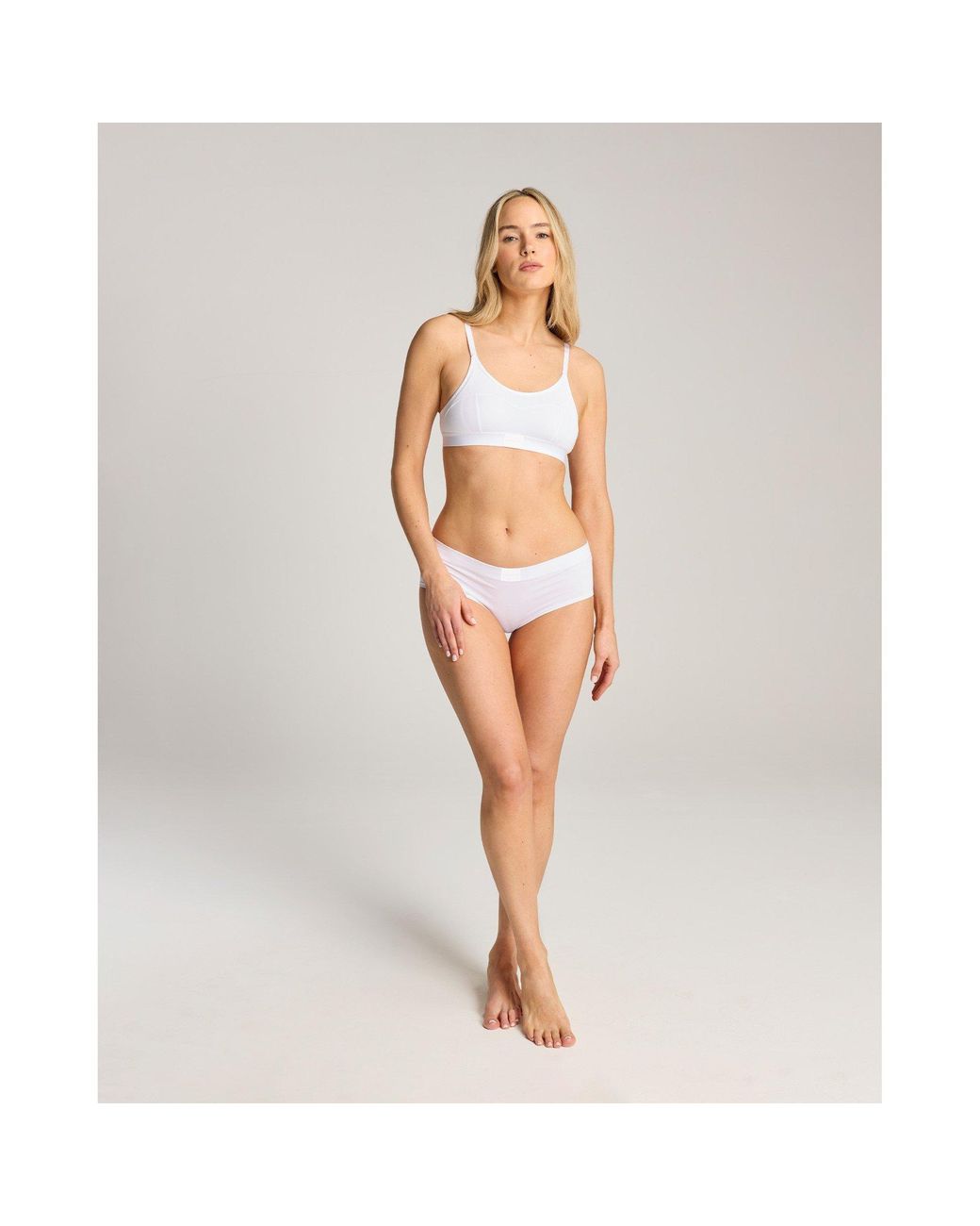Nudea White Cotton Modal Contour Scoop Bralette