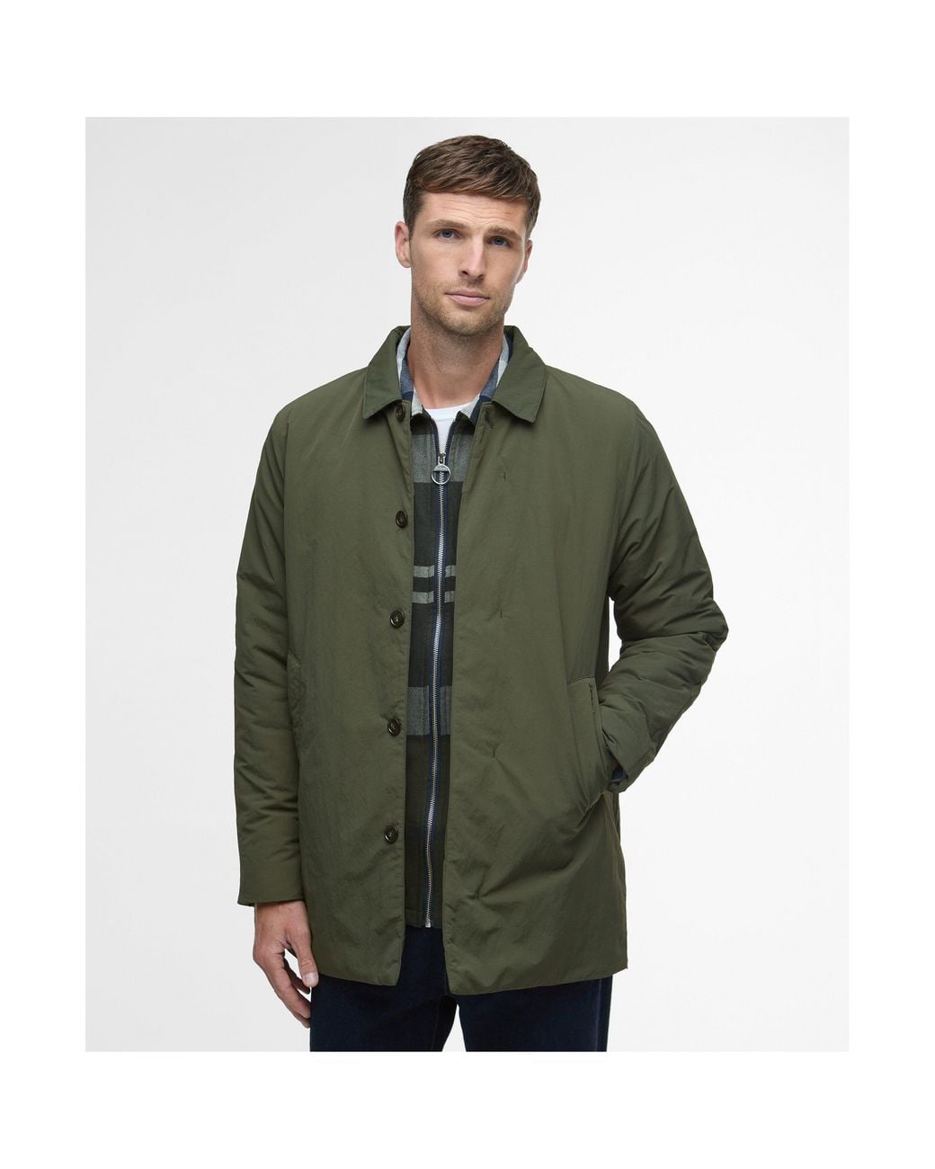 Barbour Green Lorden Showerproof Mac for men