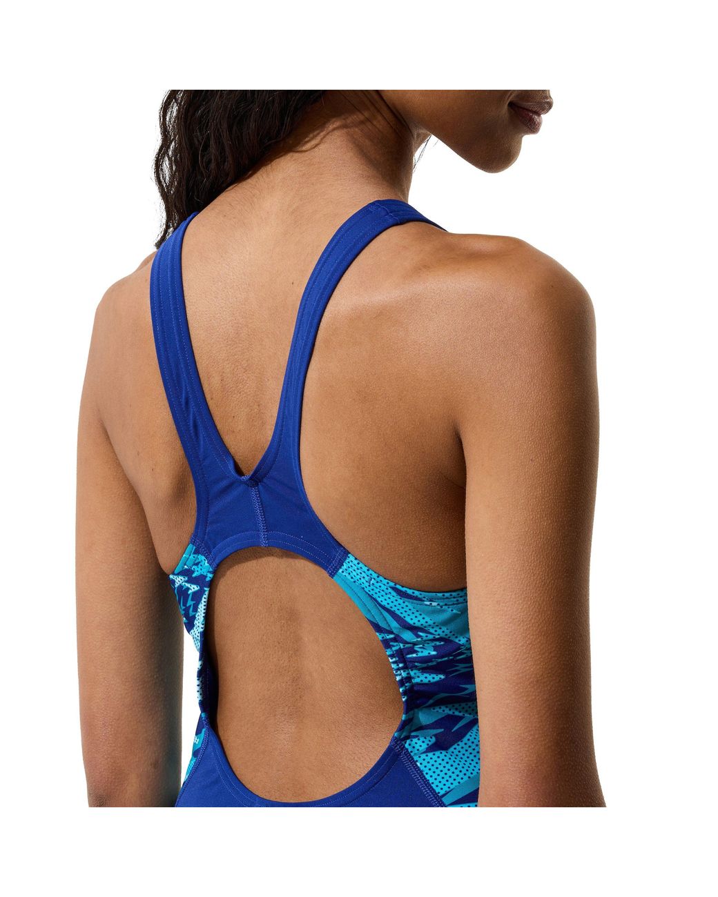 Speedo Blue Hb Splice Mb One Piece Swimsuit