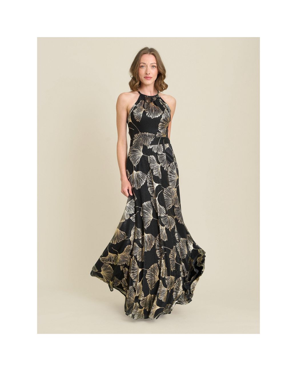 Gina Bacconi Multicolor Turner Halter Neck Maxi Dress