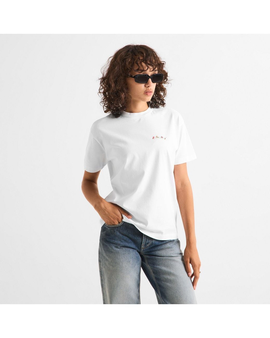 Off-White c/o Virgil Abloh White Chine Flower Cotton Short-Sleeve Oversized-Fit T-Shirt