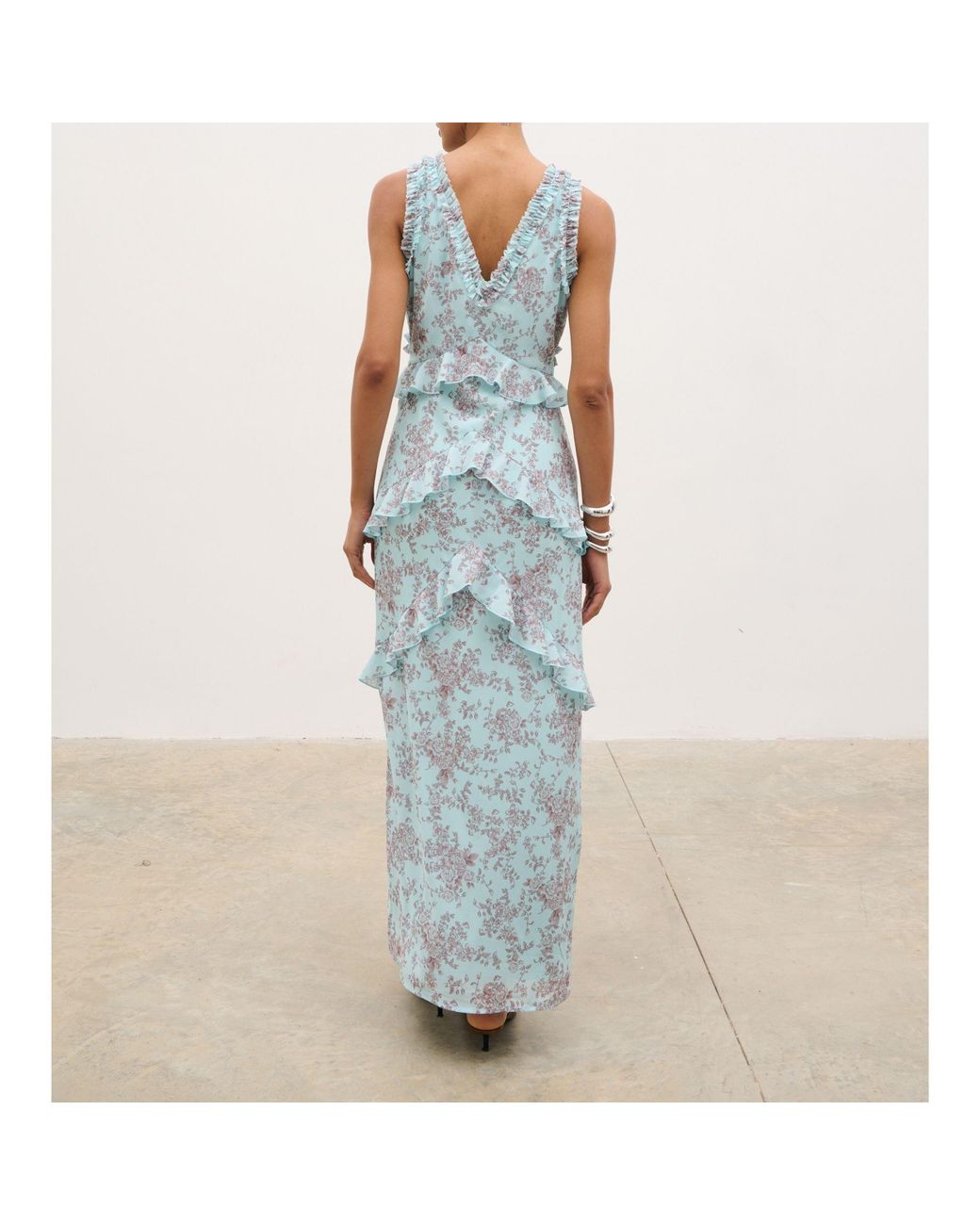 Pretty Lavish Blue Aurelia Ruffle Maxi Dress